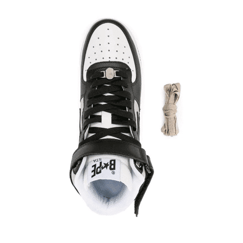BAPE STA Logo Patch Leather Trainers Shoes