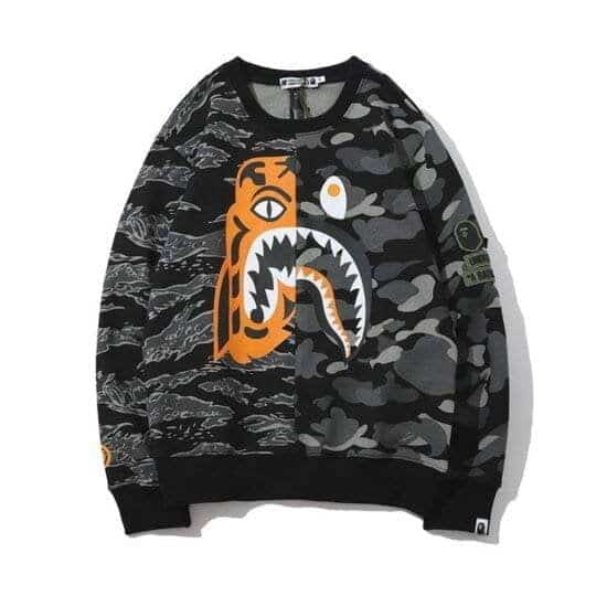 Bape x Half Tiger Shark Camo Sweater
